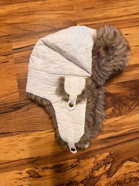Target White Fur Lined Trapper Hat One Size Fits Most Read Description